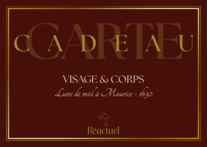 Carte cadeau Réactuel Lune de miel à Maurice, massage visage et corps de 1h30 dans l'Oise, à Gouvieux.